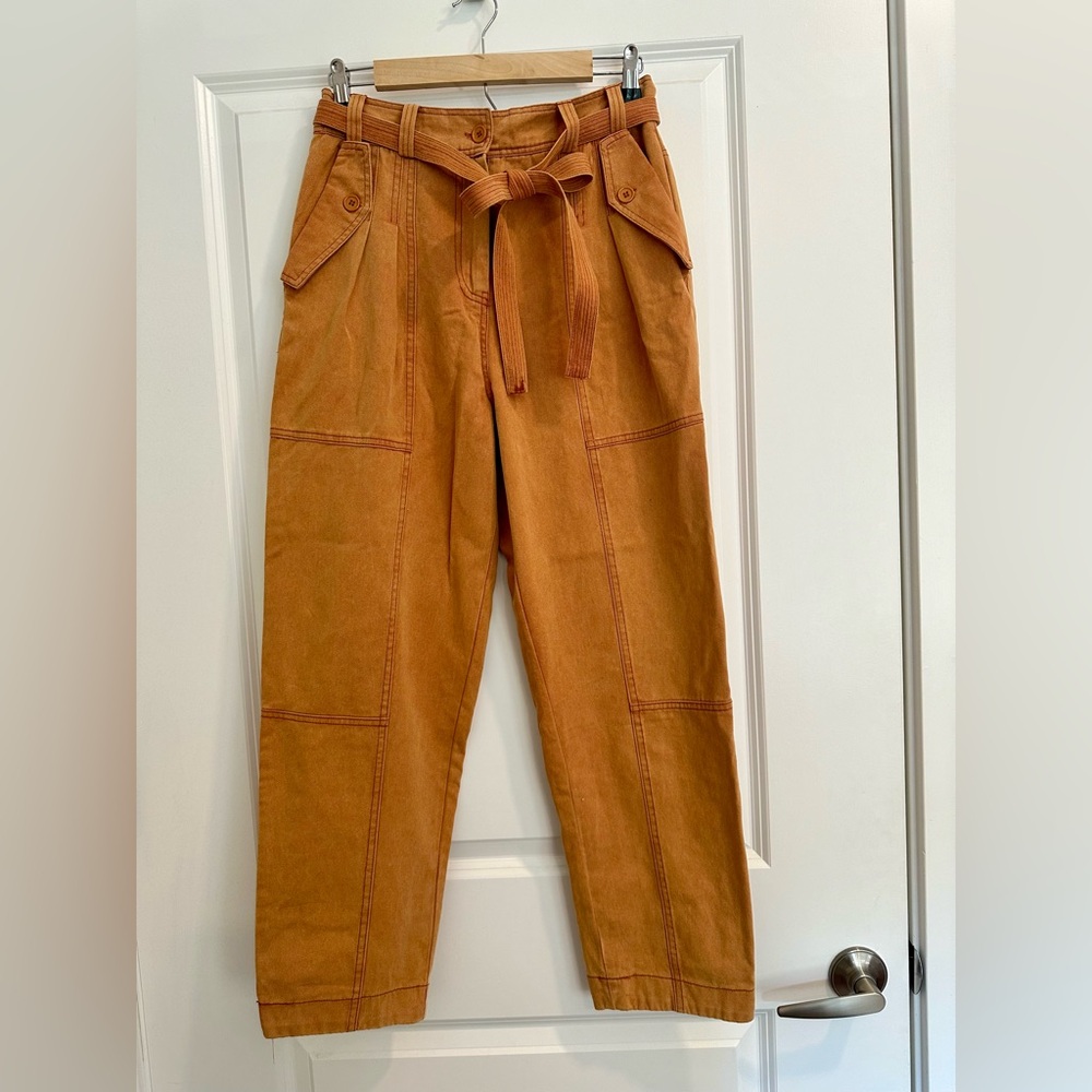 Anthropologie pleated belted jean
